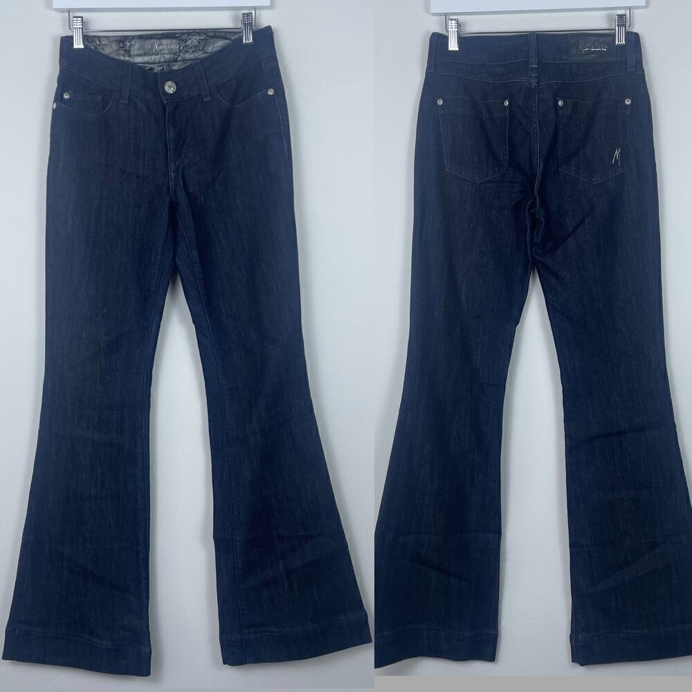 Marciano Guess dark wash low rise wide leg flare jean size 27